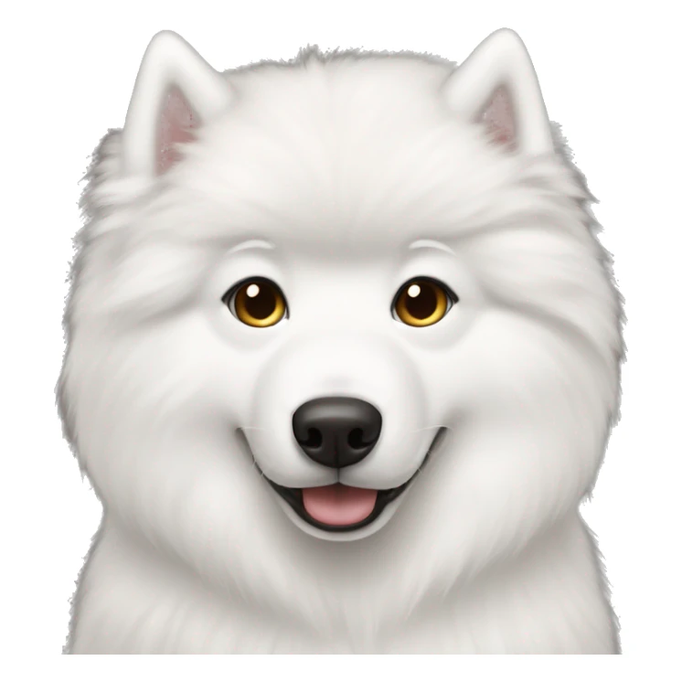 Samoyed and girl brunette hair pale skin sticker