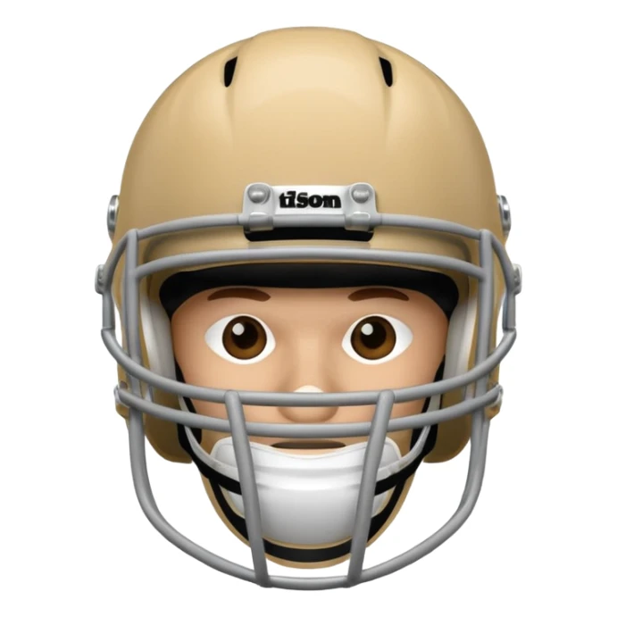 College football player helmet in light tan color  sticker