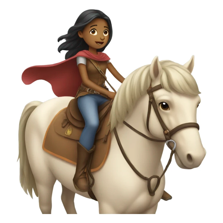 A brave girl riding horse sticker