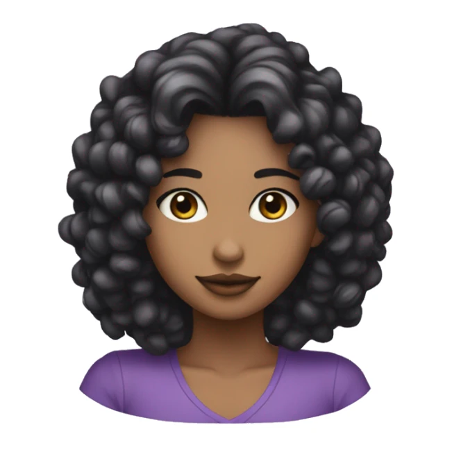 Chica de pelo negro con mechas lilas y ojos lilas  sticker