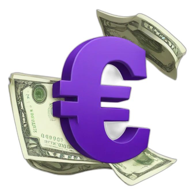 Money euro purple sticker