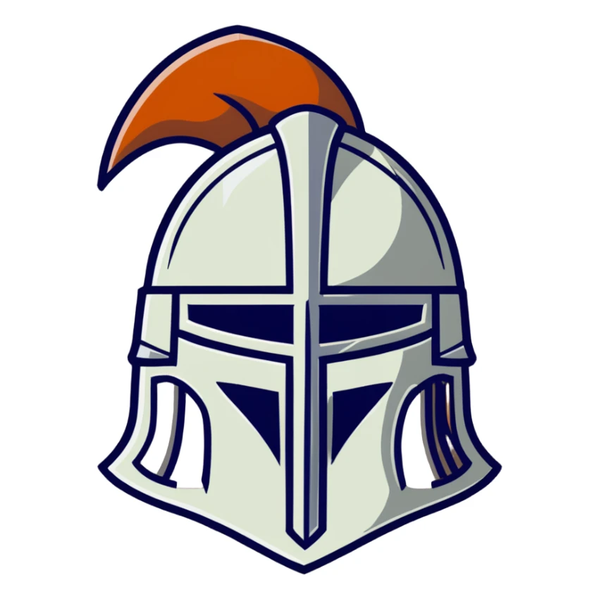 antique medieval helmet with light rust and battle-worn appearance sticker