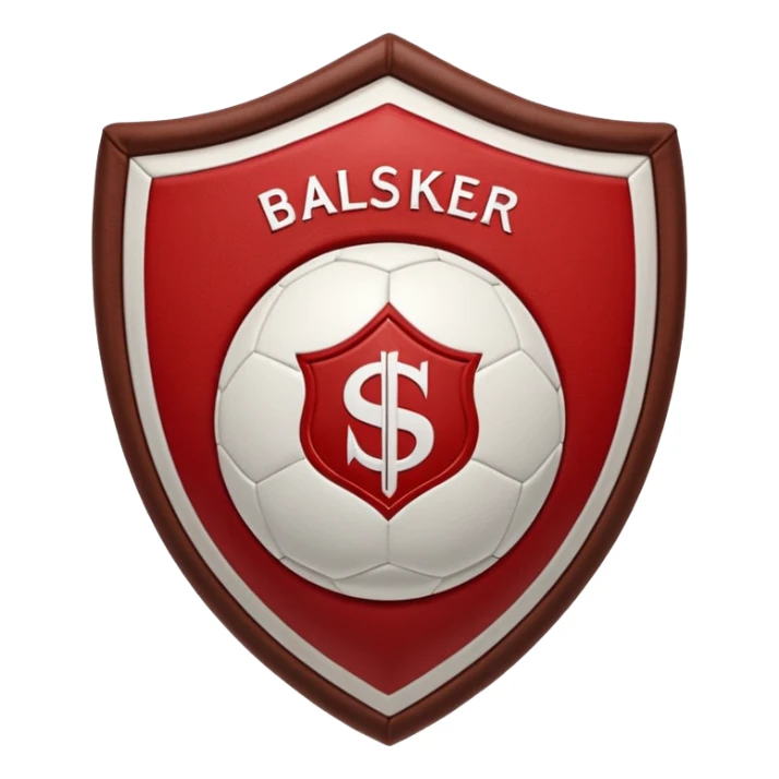 The red and white colored turkish club Balıkesirspor logo with a shield pattern kicking the ball sticker