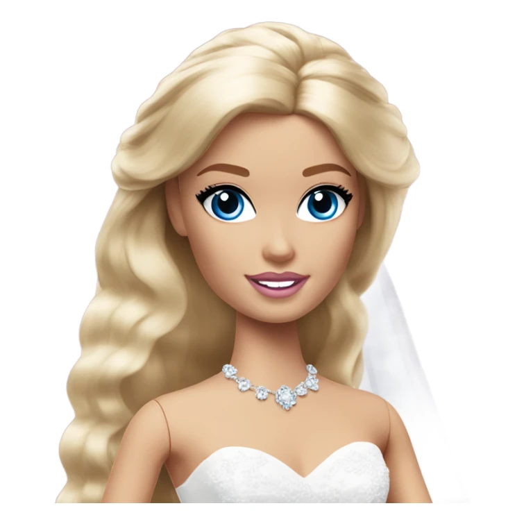 Barbie bride blonde hair blue eyes sticker