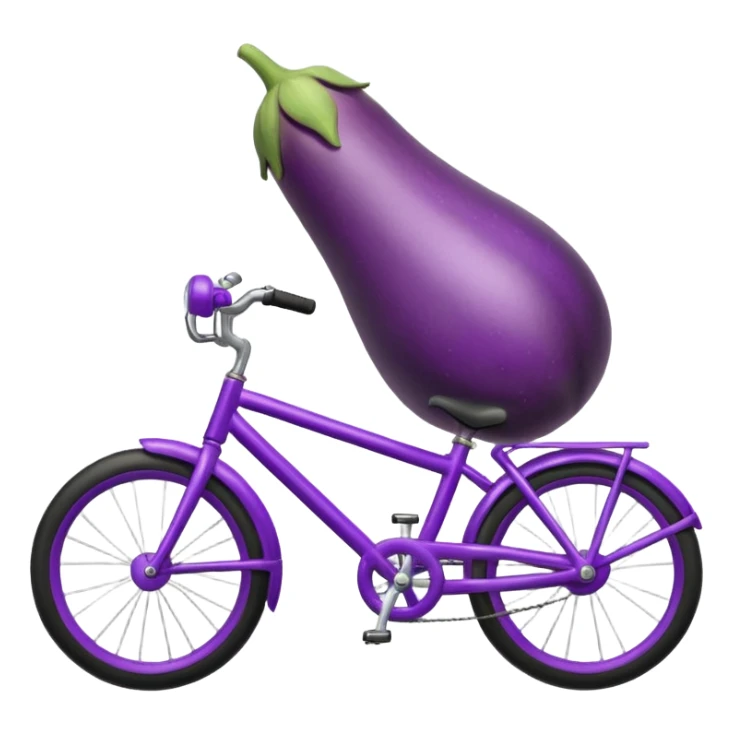 An eggplant riding a bike sticker