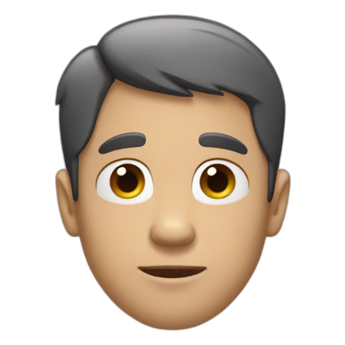 Man face, white, long black bear, short hair sticker