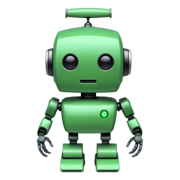 Un proyecto de gestion de residuos electronicos - la mascotas es un robot simpatico color verde sticker
