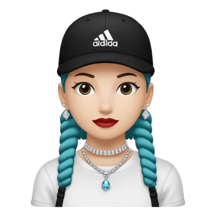 🥷🏻 crea un emojin de como el que está ay pero con gorra marca adida y un collar de diamantes ponle tatuaje en la cara y en la boca ponle brazos qué sea onbre y que se parezca ah este emojin🥷🏻🥷🏻🥷🏻 sticker