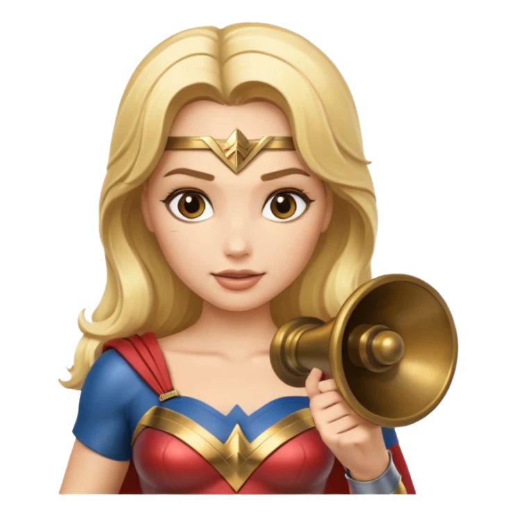 Blonde Wonder Woman holding bell sticker