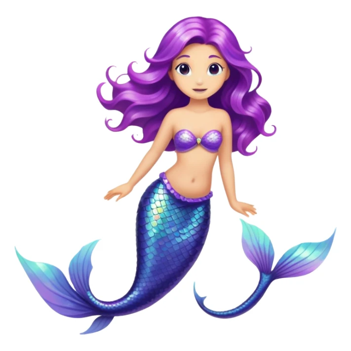 purple mermaid  sticker