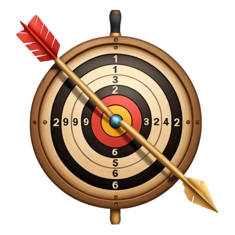 A target with an arrow in the center sticker