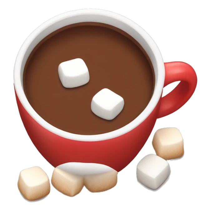 red mug of hot chocolate with marshmallows sticker