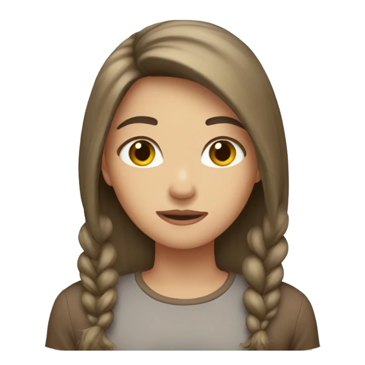 Girl with brown shirt hair snowing  sticker