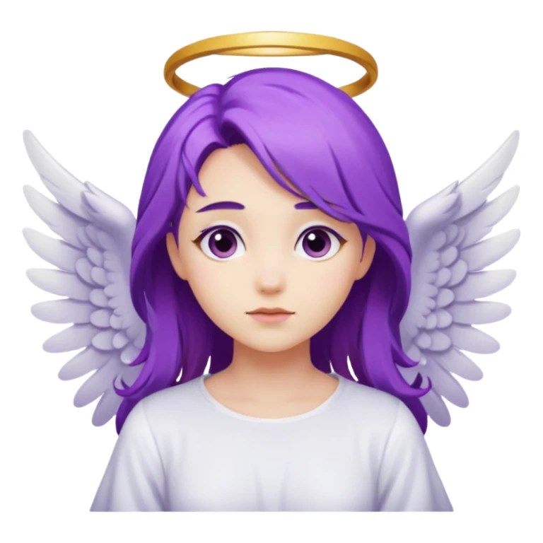 differnt angel with purple hair with wings sticker