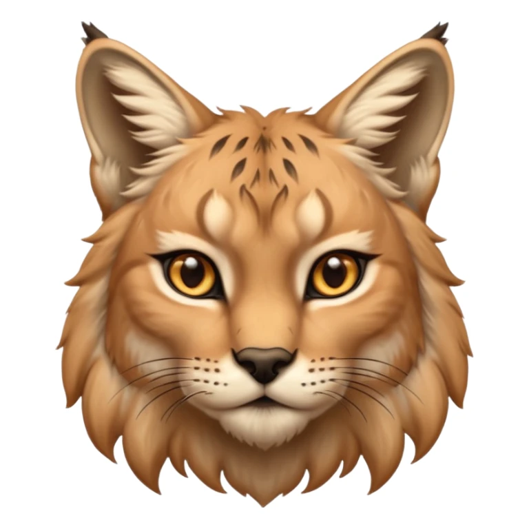 A high-resolution photo-realistic digital illustration of a majestic young lynx, chest upward  sticker