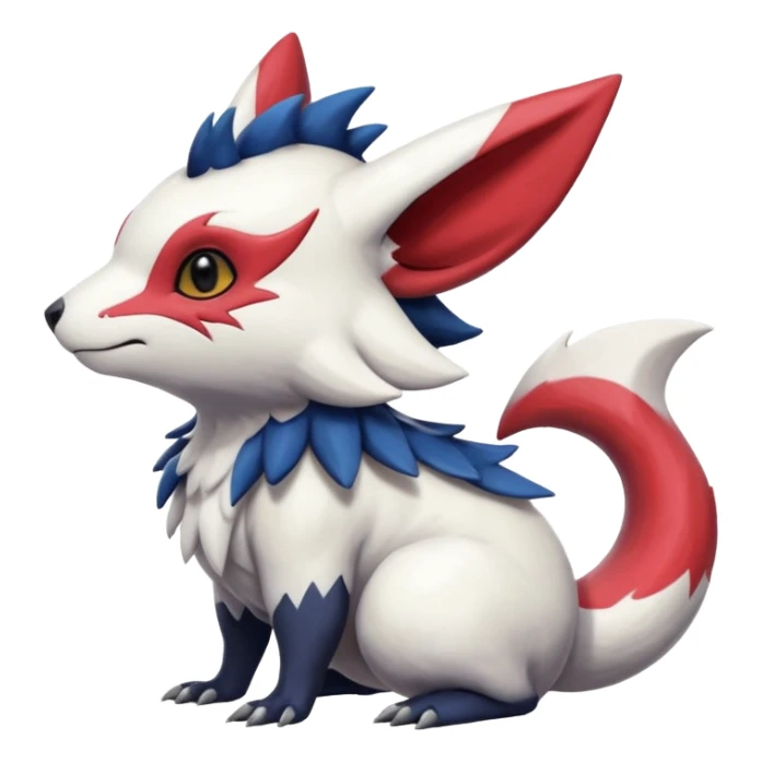 Scaly furry cute realistic painted smooth glossy Zangoose-Salandit-Minccino-Absol-fusion sticker