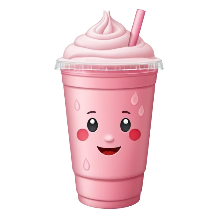 realistic iced strawberry latte from blank street with flat lid sticker