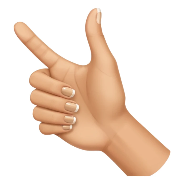 thumbs up with french tip emoji tan skin sticker