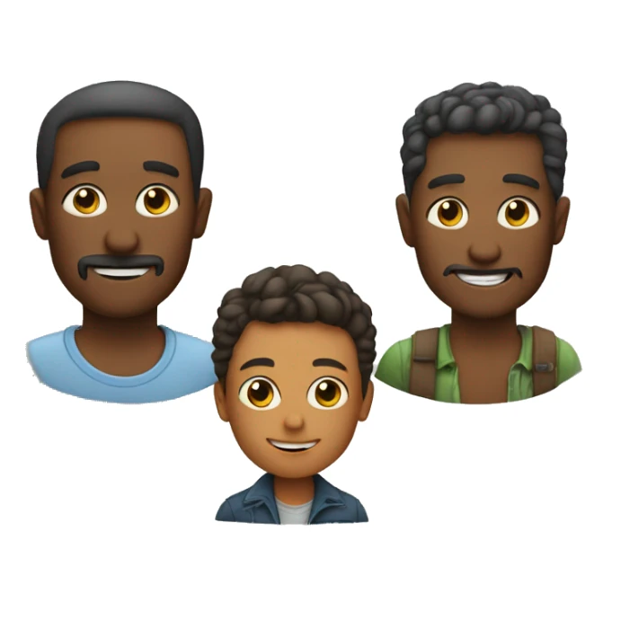 A couple of men with children sticker