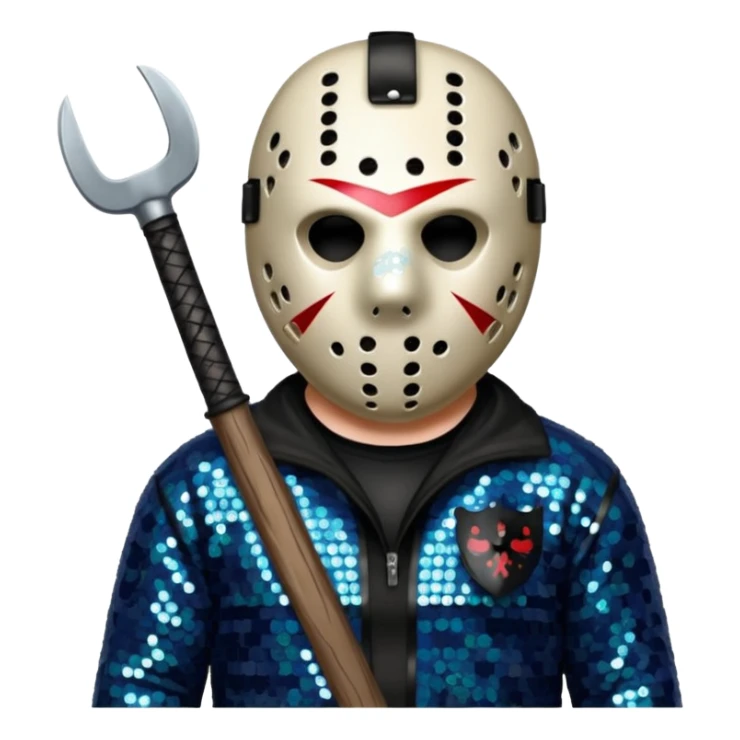 Jason Voorhees with slate sequin outfit  sticker