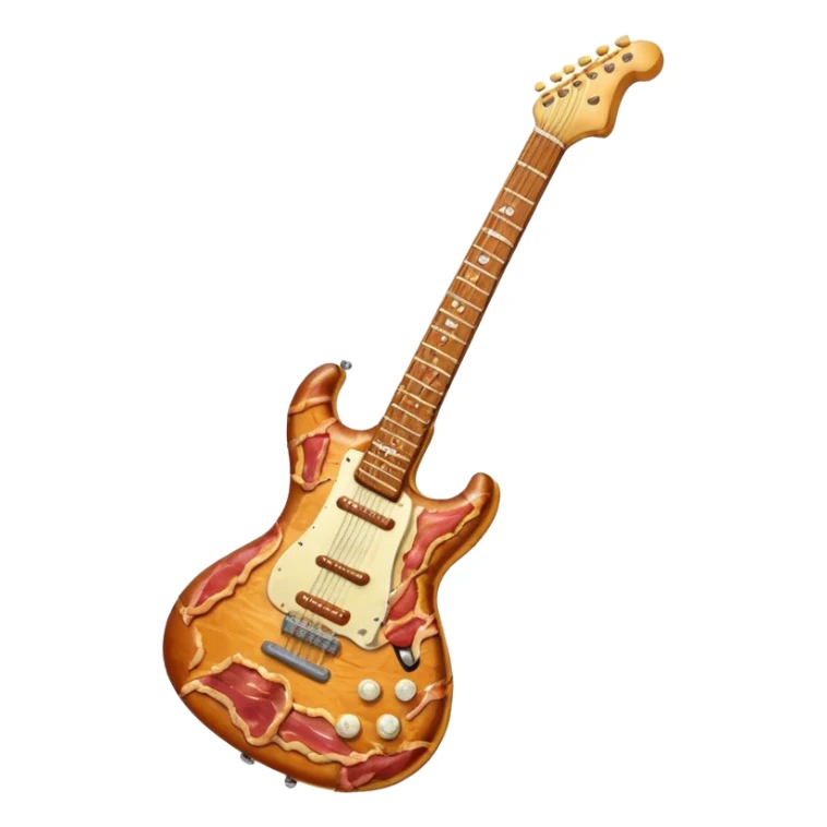 electric guitar made of bacon sticker