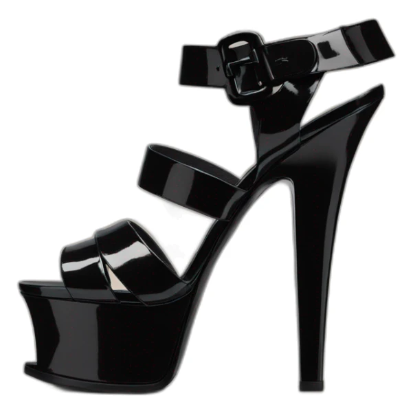 Ysl TRIBUTE PLATFORM SANDAL black PATENT LEATHER sticker