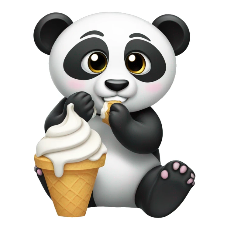 Panda eating ice cream sticker