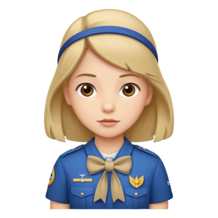 scout girl with bow on straight hair sticker