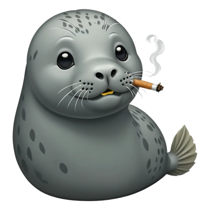 Grey seal Smoking weeds sticker