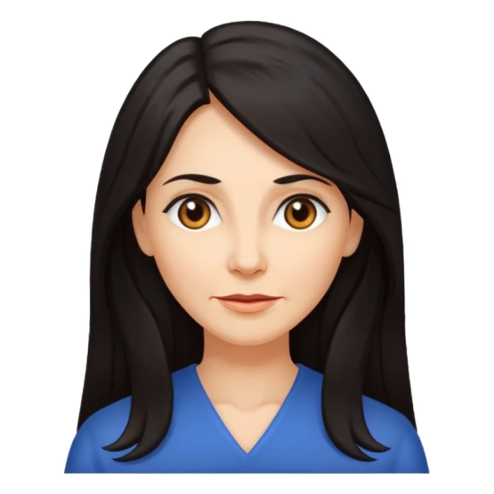 Mature woman with long dark hair sticker