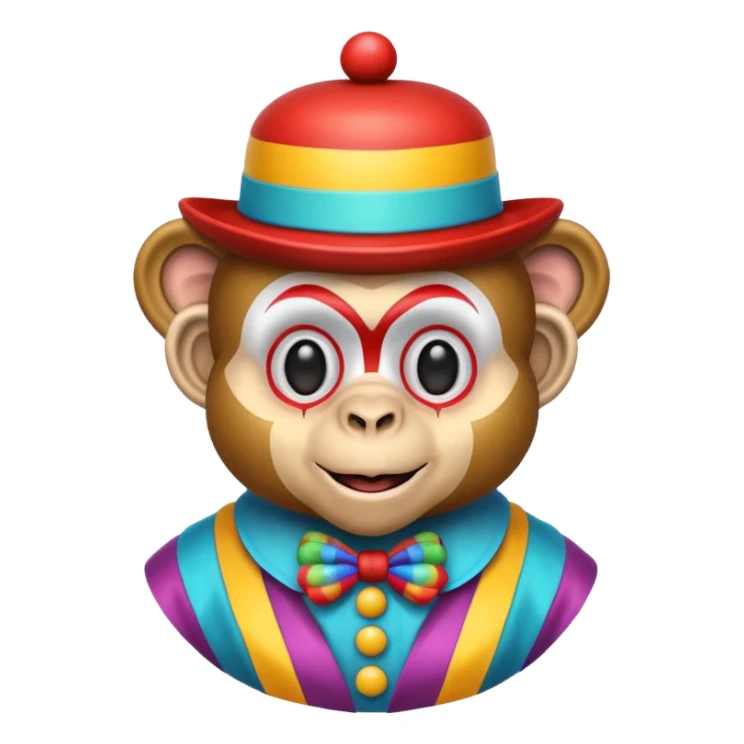Monkey clown sticker
