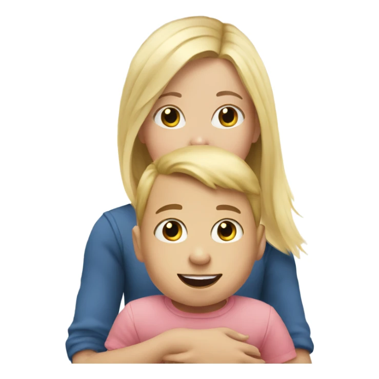 Blonde Girl with baby brother sticker