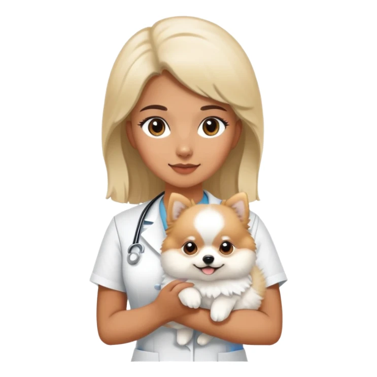 brazilian veterinary nurse with lulu pomeranian sticker
