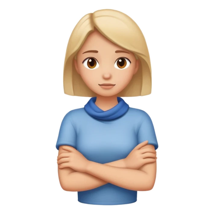 A girl crossed arms around neck sticker