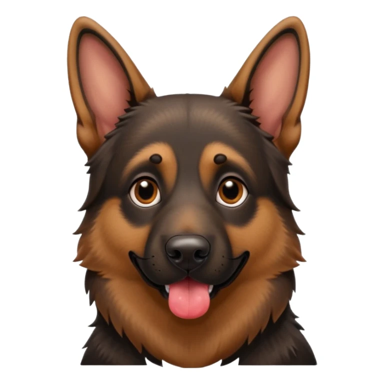 cartoon style dark German Shepherd dog with its tongue hanging out long sticker