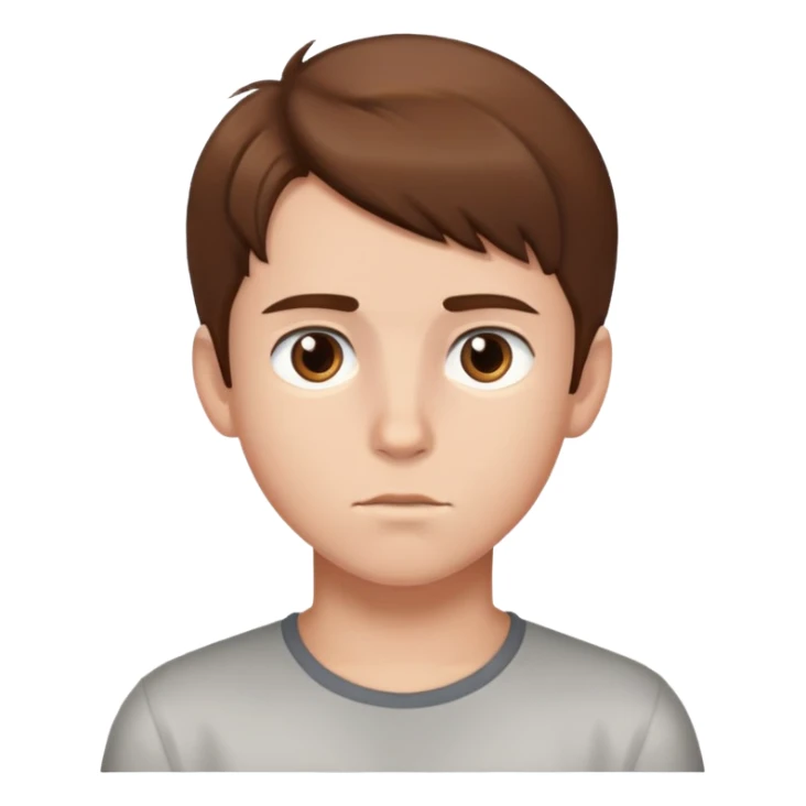 focused gaze of a boy brown hair sticker
