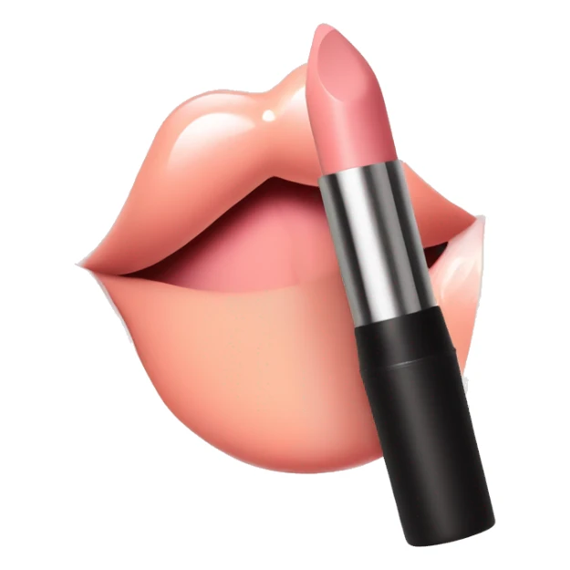 Beautiful lipstick with an applicator in pink peach shades sticker