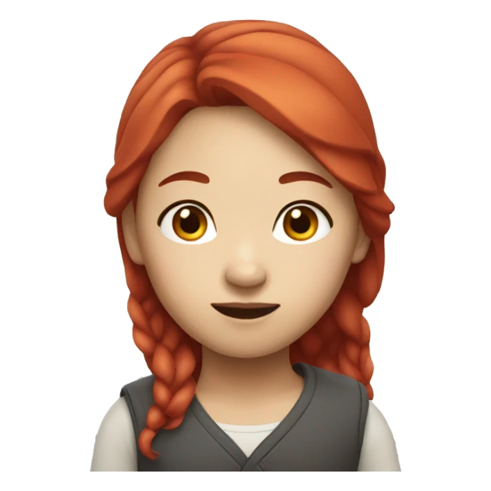 Asian girl with red hair sticker