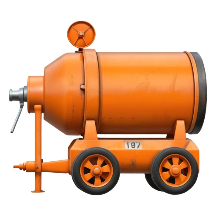small orange concrete mixer (not a truck) sticker