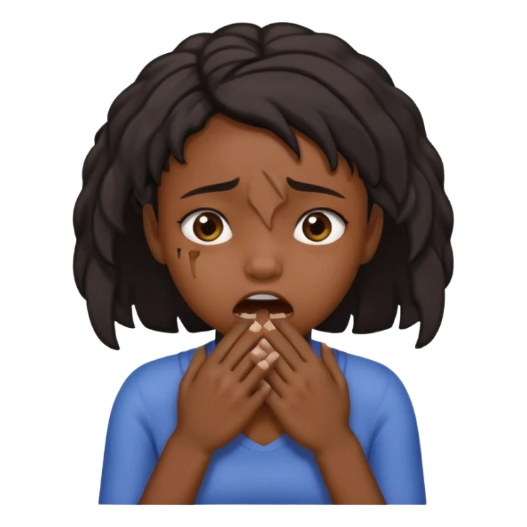 Black girl choking herself with her hands sticker