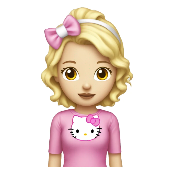 blonde hair girl, hello kitty costume, on oxygen cannular sticker