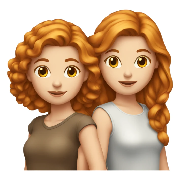two--girls-best-friends-brownhair-ginger sticker