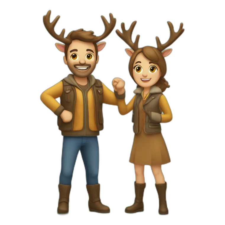 Couple qui joue au cerf-volant sticker