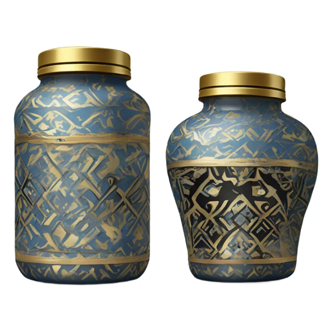 gold on jar egypt white blue black sticker
