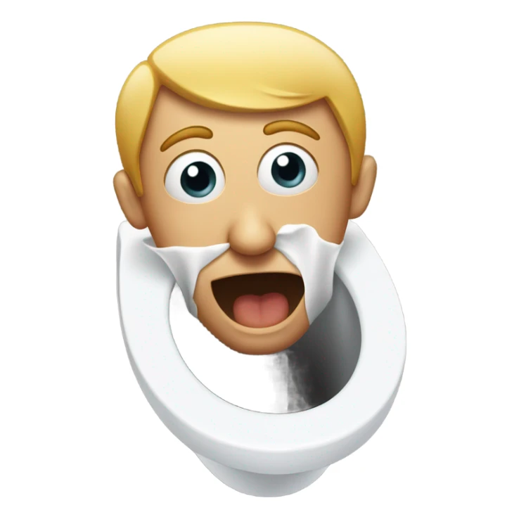 A guy’s head popping out of a toilet  sticker