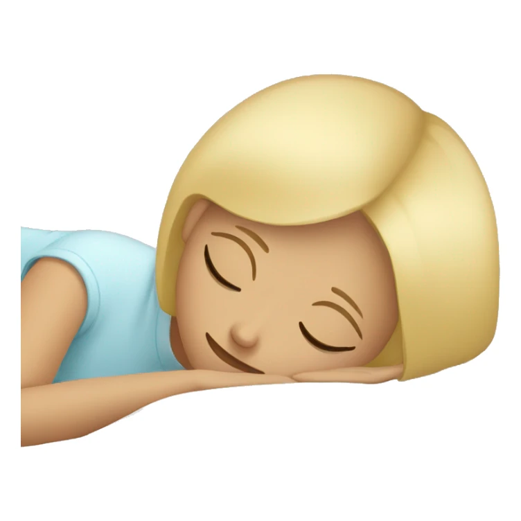 Girl with short blonde hair laying down sleeping sticker