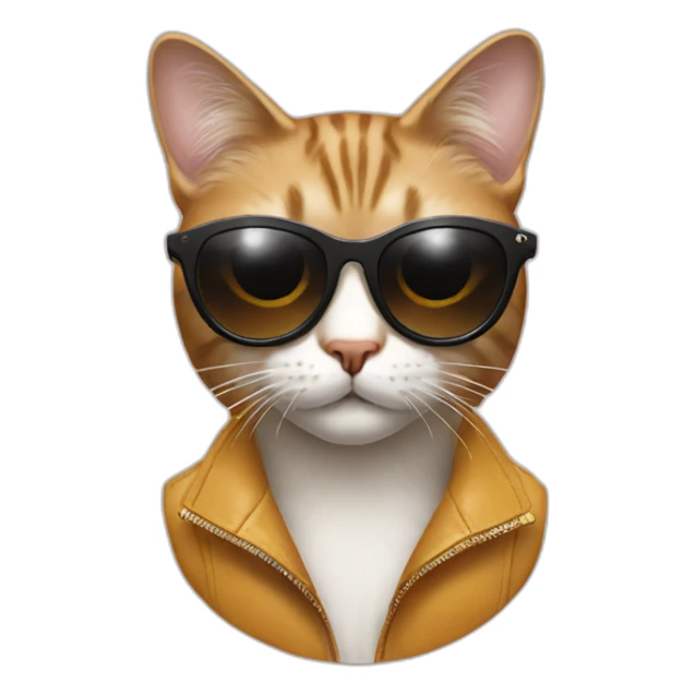 fashion cat with designer sunglasses on sticker