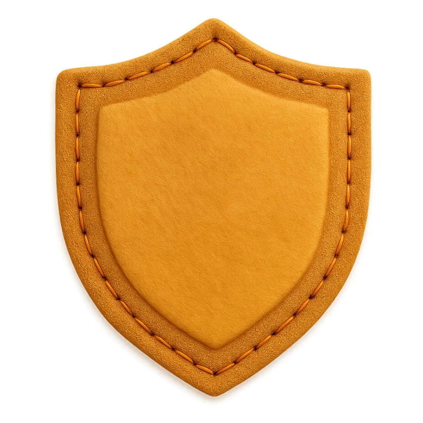 <StylePrompt>
  <Name>Minimal Felt Appliqué Icon</Name>
  <Description>
    A soft, handcrafted felt icon style with lightly padded forms, simple shapes, and clean outlines. Features slightly more visible stitching for tactile charm while maintaining a low-detail aesthetic.
  </Description>
  <VisualProperties>
    <Material>Felt</Material>
    <Texture>Soft, matte surface with subtle fiber detail</Texture>
    <Stitching>
      <Type>Threaded edge stitch</Type>
      <Color>Muted orange or warm brown</Color>
      <Pattern>Evenly spaced running stitch around edges</Pattern>
      <Thickness>Medium (approximately 10% more pronounced than minimal)</Thickness>
      <Contrast>Moderate (stitch color clearly distinct from base felt)</Contrast>
    </Stitching>
    <Padding>Low to moderate—slightly raised but not deeply dimensional</Padding>
    <Edges>Smooth and rounded with clean curves</Edges>
    <ColorPalette>
      <Primary>Warm yellows, oranges, and browns</Primary>
      <Accent>Dark brown for facial features</Accent>
      <Background>Neutral off-white or soft beige</Background>
    </ColorPalette>
  </VisualProperties>
  <FacialFeatures>
    <Eyes>Small round dots</Eyes>
    <Nose>Simple oval or triangle</Nose>
    <Mouth>Minimal curved line or none</Mouth>
    <DetailLevel>Low</DetailLevel>
  </FacialFeatures>
  <Rendering>
    <Lighting>Soft and diffused</Lighting>
    <Shadows>Subtle, barely visible</Shadows>
    <Perspective>Front or side profile, flat angle</Perspective>
  </Rendering>
  <Applicability>
    <SubjectType>Animals, symbols, objects</SubjectType>
    <OutputFormat>Icon, patch, or sticker</OutputFormat>
  </Applicability>
</StylePrompt>

{subject} = shield sticker