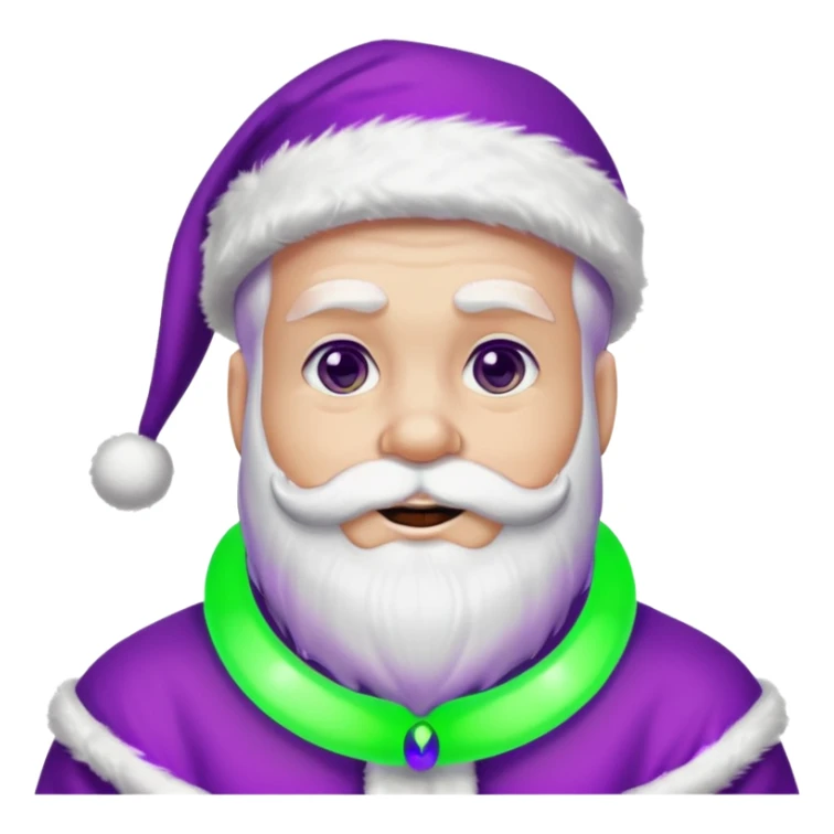a cool looking santa at a rave with purple and green sticker