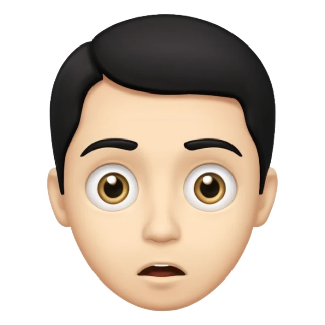 light skin black hair man surprised sticker